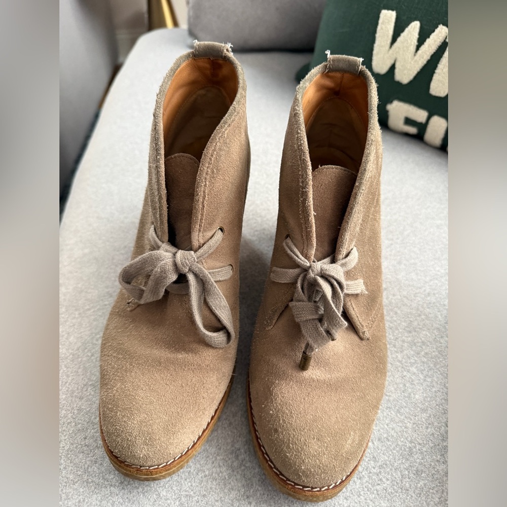 Coach  Tan Suede Ankle Boots